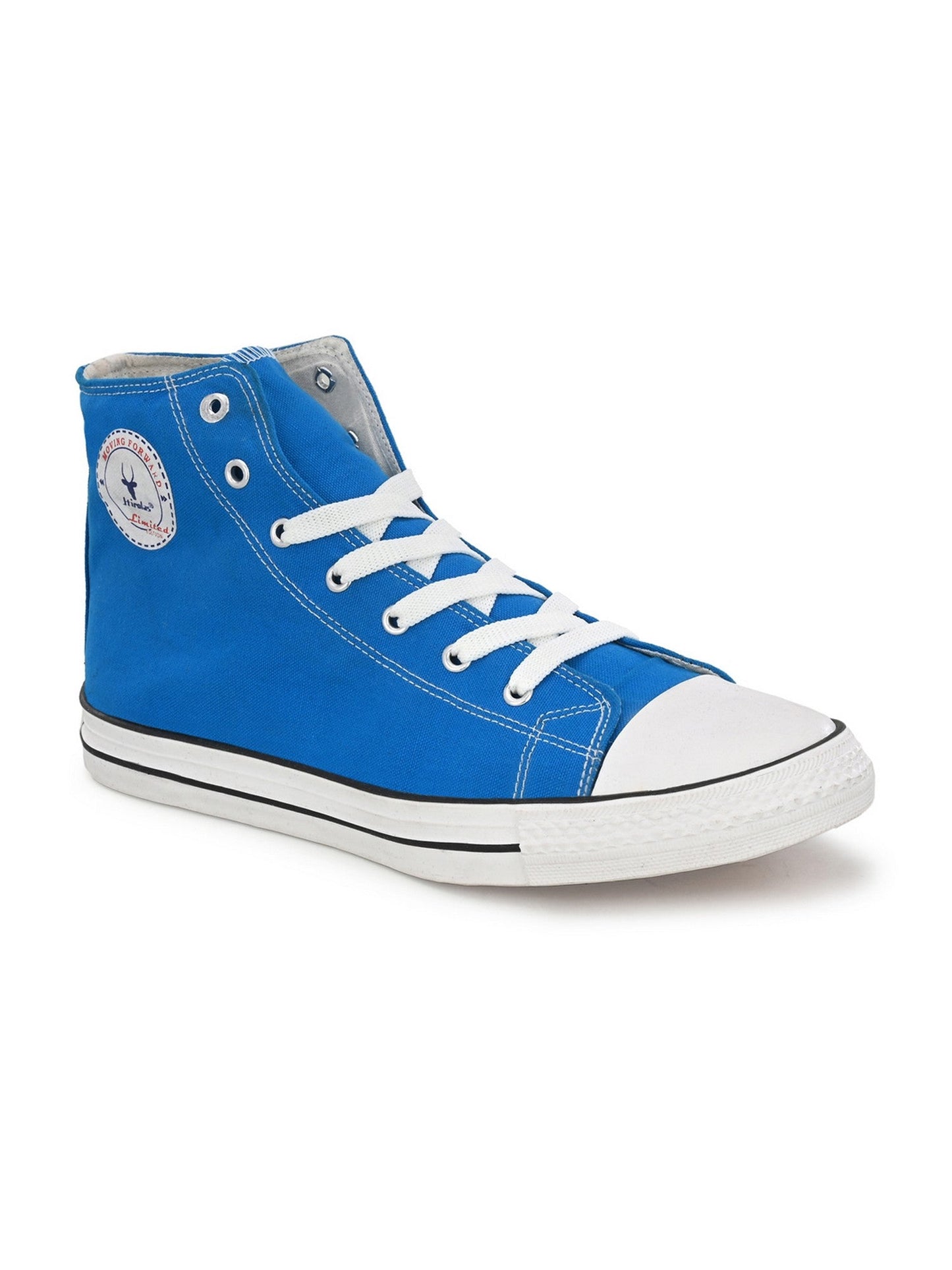Hirolas® Men's Sky Blue Canvas Vulcansied Skateboard Lace Up Ankle Length Sneaker Shoes (HRL2077SBU)