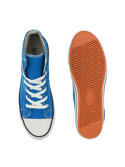 Hirolas® Men's Sky Blue Canvas Vulcansied Skateboard Lace Up Ankle Length Sneaker Shoes (HRL2077SBU)