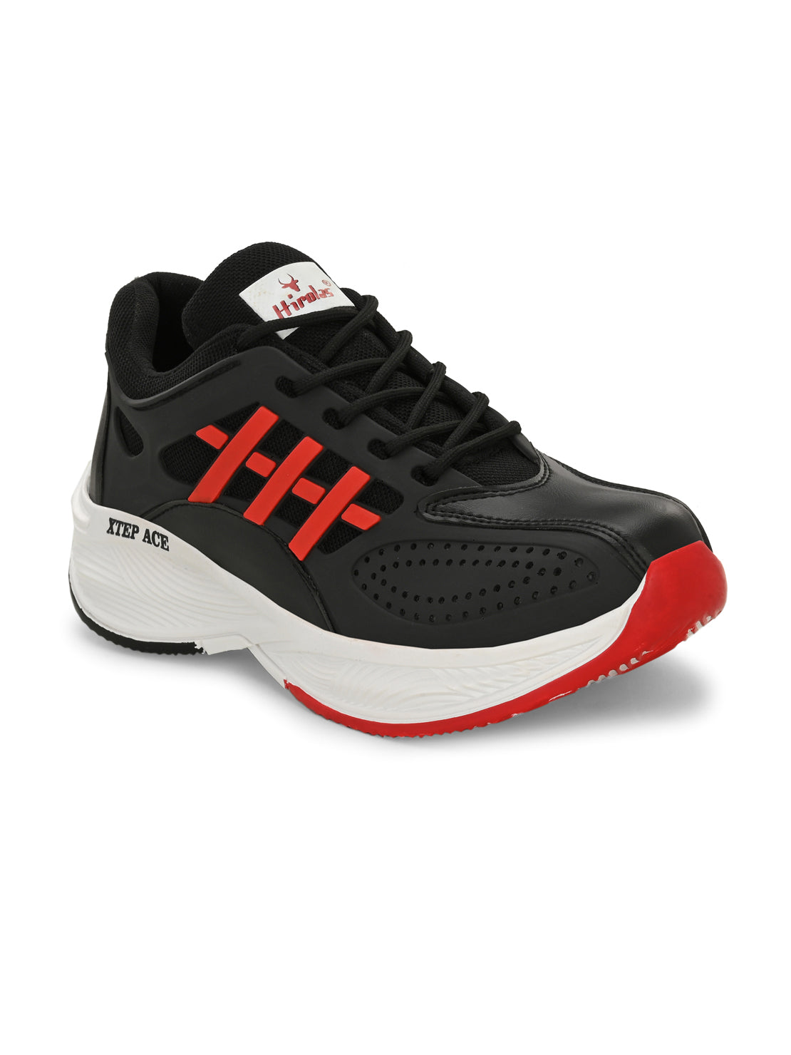 Hirolas® Men's Black/Red Velocity Max Running Lace Up Sneaker Sport Shoes (HRL2078BLR)