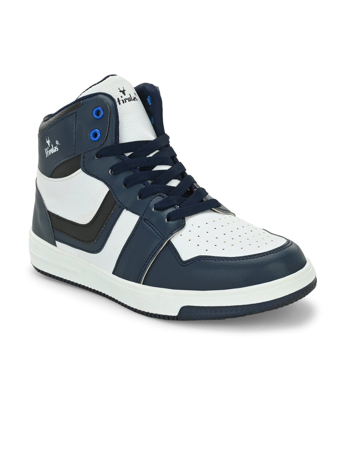 Hirolas® Men's Blue High Top Ankle Lace Up Sneaker Shoes (HRL2079WBU)