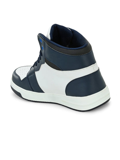 Hirolas® Men's Blue High Top Ankle Lace Up Sneaker Shoes (HRL2079WBU)