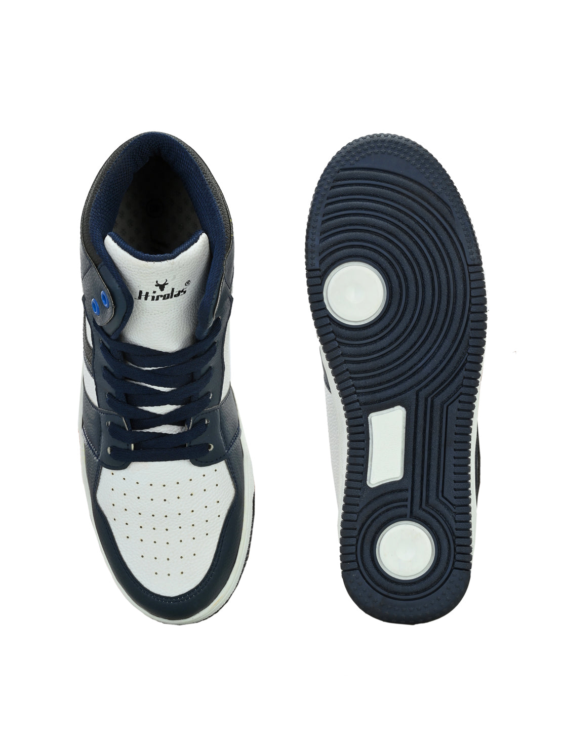 Hirolas® Men's Blue High Top Ankle Lace Up Sneaker Shoes (HRL2079WBU)