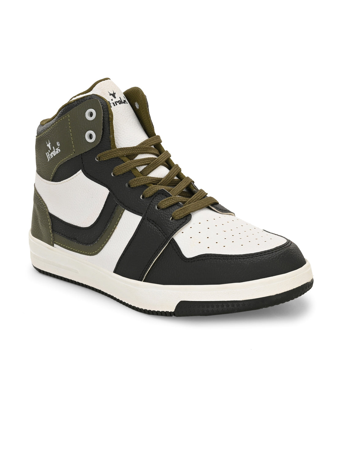 Hirolas® Men's Olive High Top Ankle Lace Up Sneaker Shoes (HRL2079WOG)