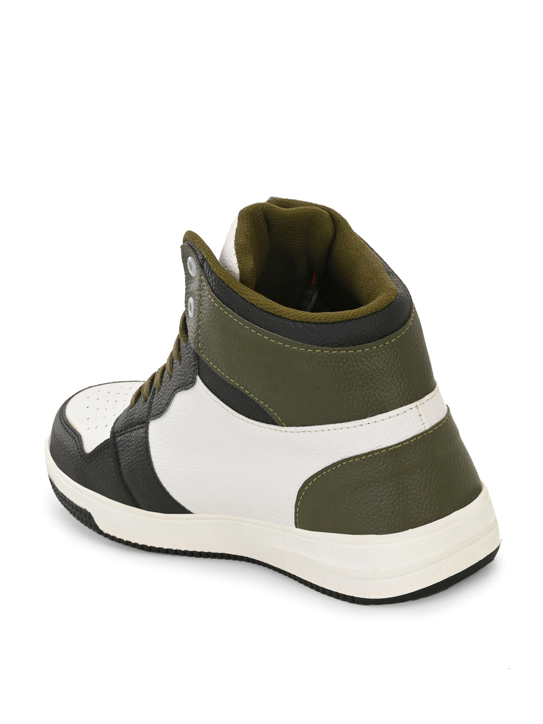 Hirolas® Men's Olive High Top Ankle Lace Up Sneaker Shoes (HRL2079WOG)