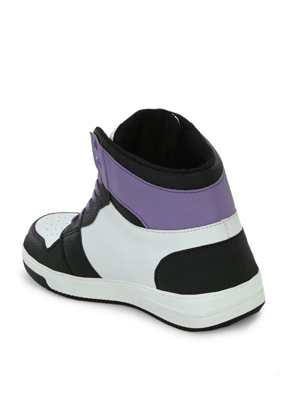Hirolas® Men's Purple High Top Ankle Lace Up Sneaker Shoes (HRL2079WPL)