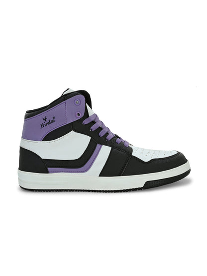 Hirolas® Men's Purple High Top Ankle Lace Up Sneaker Shoes (HRL2079WPL)