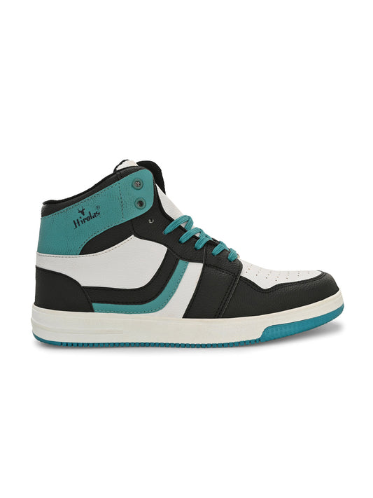 Hirolas Men's Sea Green High Top Ankle Lace Up Sneaker Shoes (HRL2079WSG)