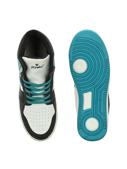 Hirolas® Men's Sea Green High Top Ankle Lace Up Sneaker Shoes (HRL2079WSG)