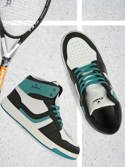 Hirolas® Men's Sea Green High Top Ankle Lace Up Sneaker Shoes (HRL2079WSG)