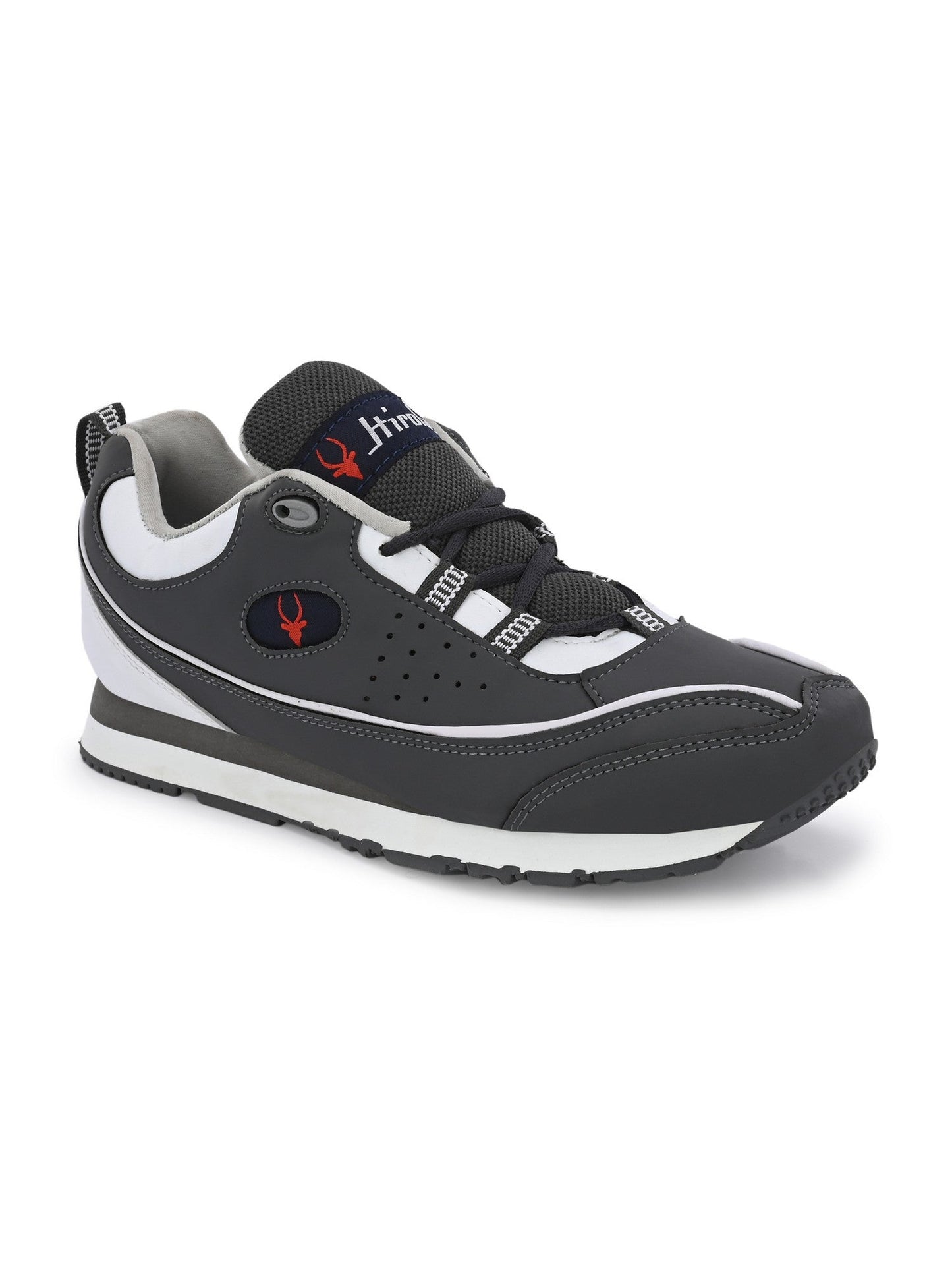 Hirolas® Men's Multisports Shock Absorbing Walking Running Fitness Athletic Training Gym Grey Lace Up Sneaker Sport Shoes (HRL2087G)