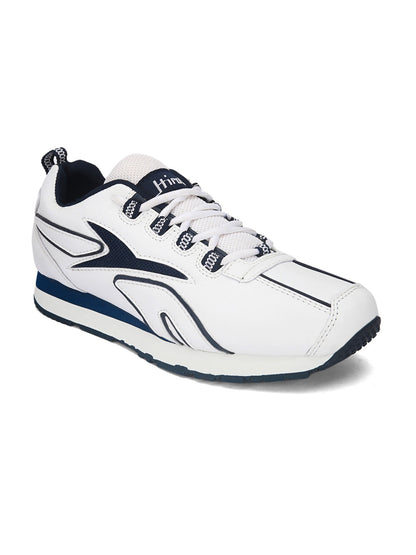Hirolas® Men's Multisports Shock Absorbing Walking Running Fitness Athletic Training Gym White Lace Up Sneaker Sport Shoes (HRL2089WHT)