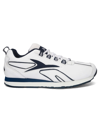 Hirolas® Men's Multisports Shock Absorbing Walking Running Fitness Athletic Training Gym White Lace Up Sneaker Sport Shoes (HRL2089WHT)