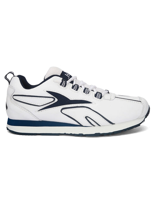 Hirolas Men's Multisports Shock Absorbing Walking Running Fitness Athletic Training Gym White Lace Up Sneaker Sport Shoes (HRL2089WHT)