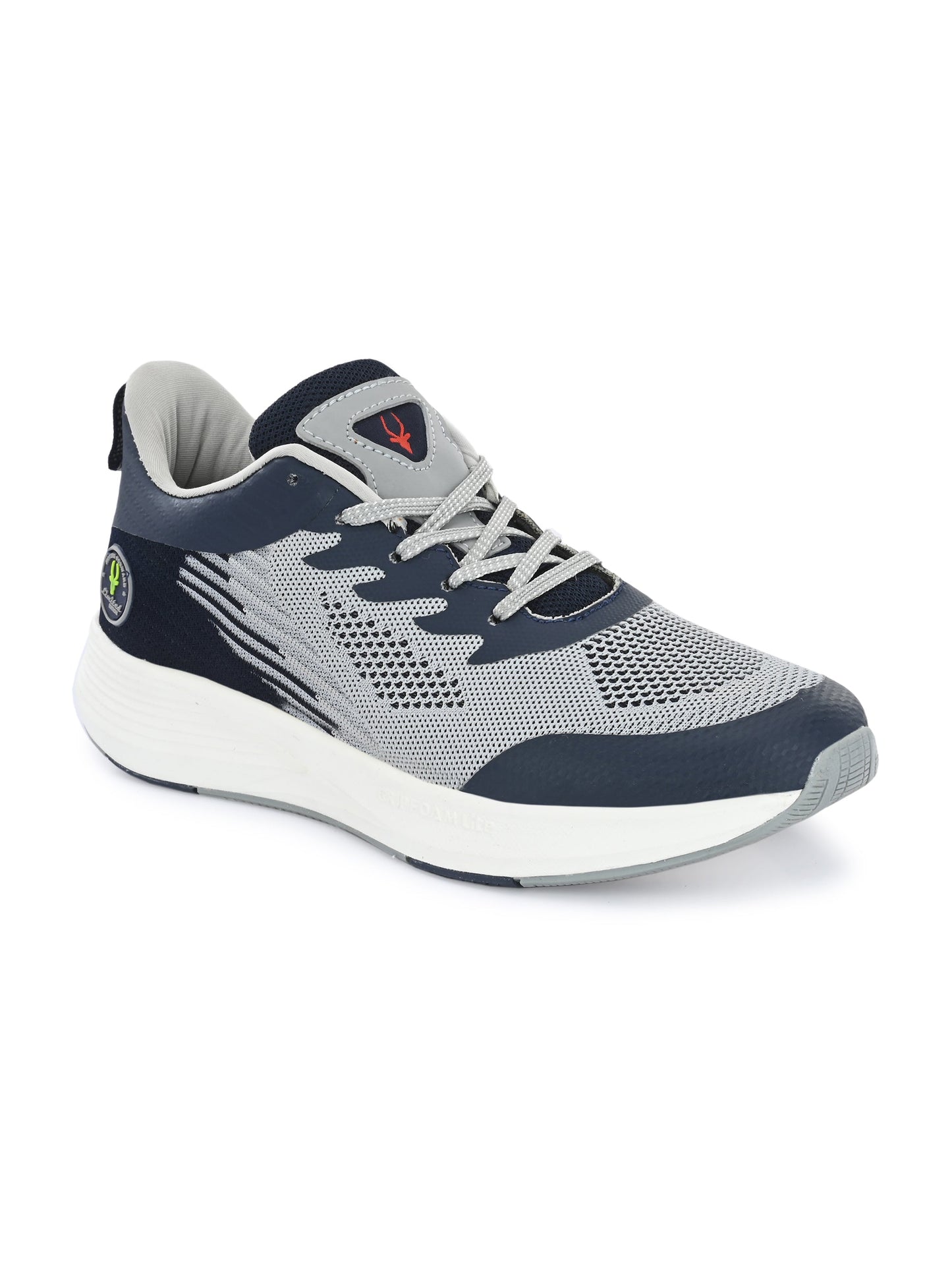 Hirolas® Men's Grey/Blue Elite Shock Absorbing Walking Running Fitness Athletic Training Gym Fashion Sneaker Sport Shoes (HRLMP01GRY)