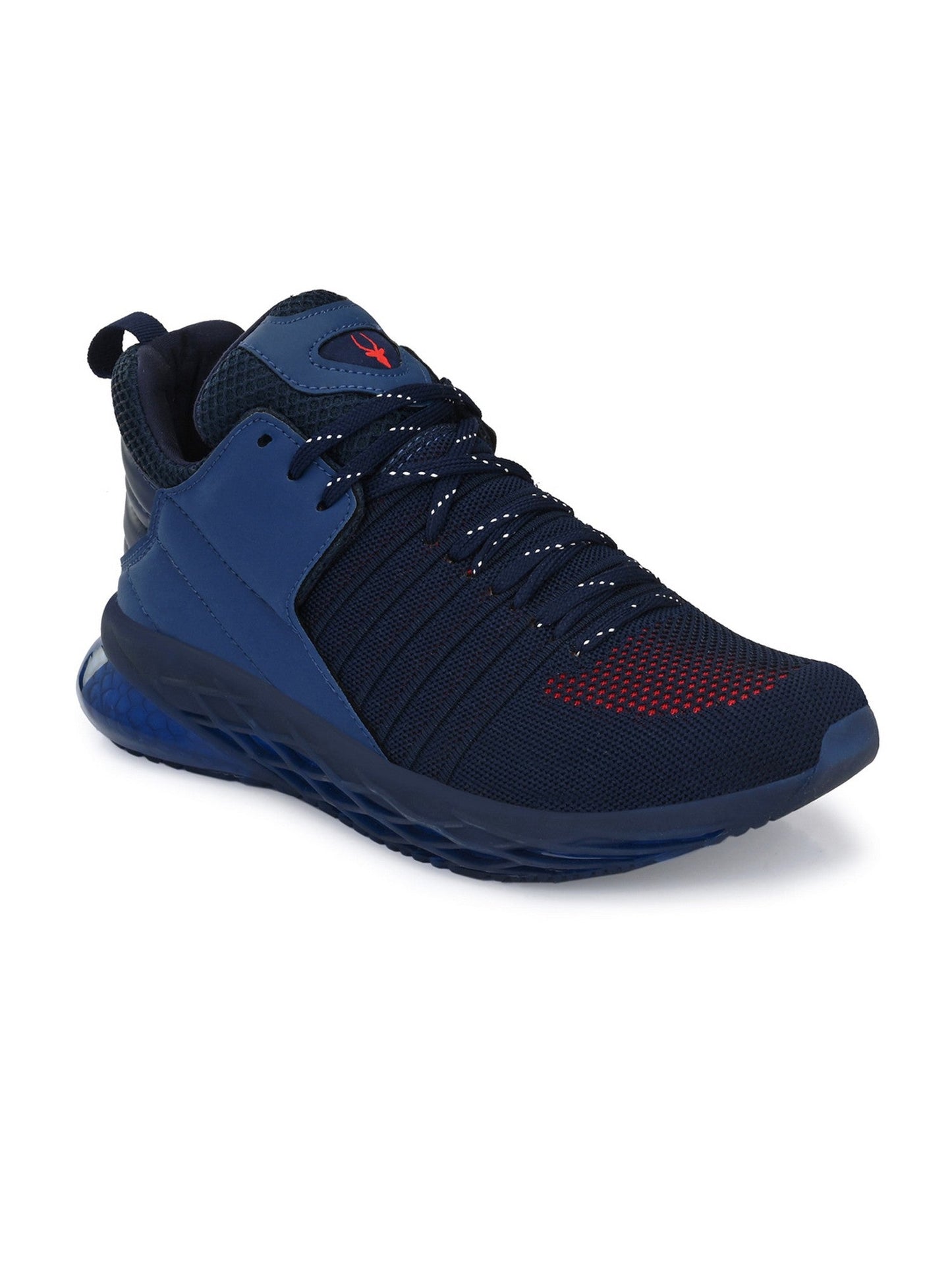 Hirolas® Men's Blue/Red Elite Shock Absorbing Walking running Fitness Athletic Training Gym Ankle Fashion Lace Up Sneaker Sport Shoes (HRLMP03BLU)