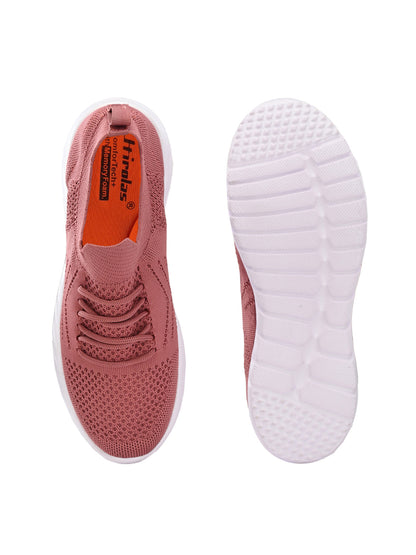 Hirolas® Women Pink Casual Running Walking Jogging Gym comfortable Athletic Lace-Up Sports_Shoes (HRLWF02PNK)