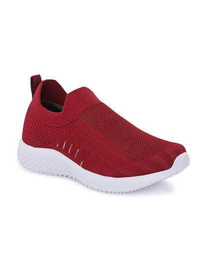 Hirolas® Women Maroon Casual Running Walking Jogging Gym comfortable Athletic Slip-On Sports_Shoes (HRLWF05MRN)