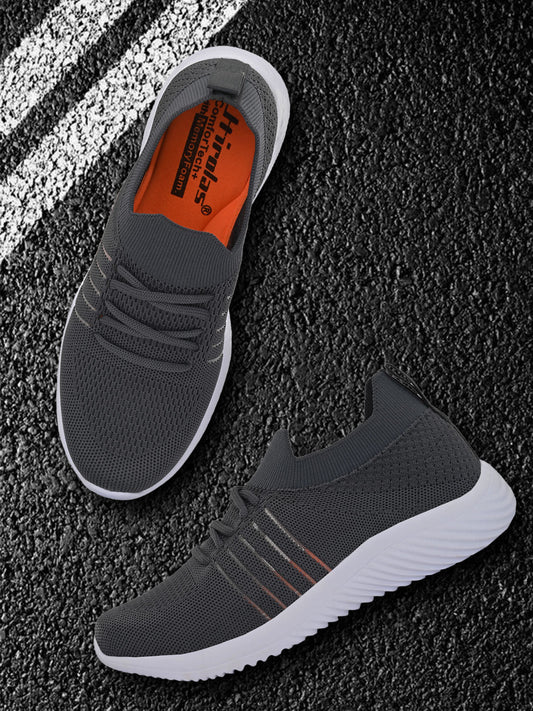 Hirolas® Women Grey Casual Running Walking Jogging Gym comfortable Athletic Lace-Up Sports_Shoes (HRLWF06GRY)