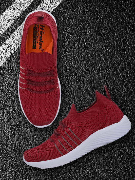 Hirolas® Women Maroon Casual Running Walking Jogging Gym comfortable Athletic Lace-Up Sports_Shoes (HRLWF06MRN)