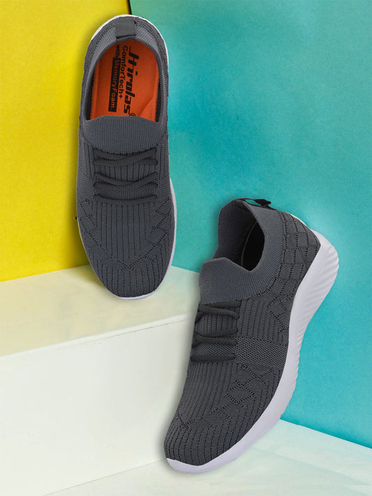 Hirolas® Women Grey Casual Running Walking Jogging Gym comfortable Athletic Lace-Up Sports_Shoes (HRLWF07GRY)