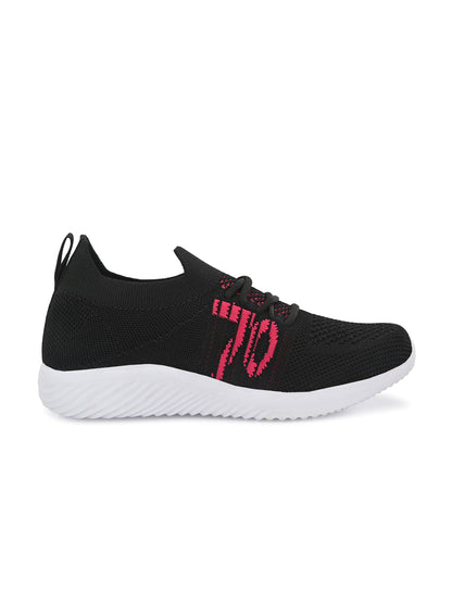 Hirolas® Women Black Casual Running Walking Jogging Gym comfortable Athletic Lace-Up Sports_Shoes (HRLWF08BLK)