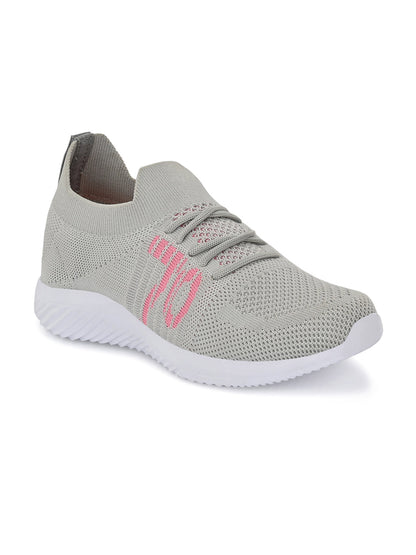 Hirolas® Women Grey Casual Running Walking Jogging Gym comfortable Athletic Lace-Up Sports_Shoes (HRLWF08GRY)