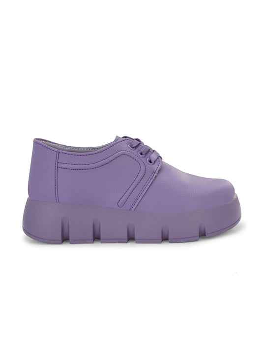Hirolas® Women Purple Chunky Casual Lace-Up Sneaker_Shoes (HRLWF17PPL)