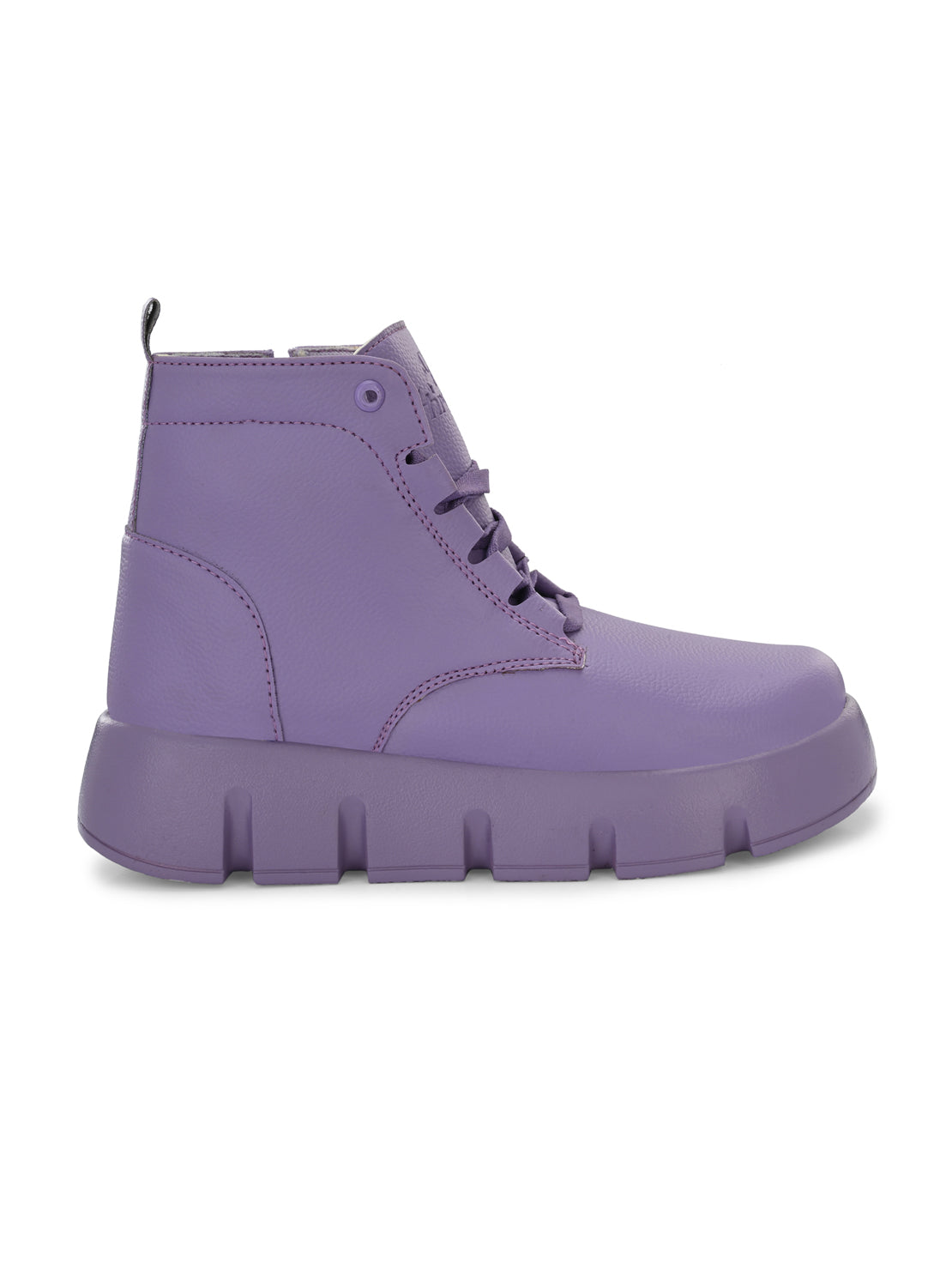 Hirolas® Women Purple Chunky Casual Lace-Up Ankle HighBoots (HRLWF18PPL)