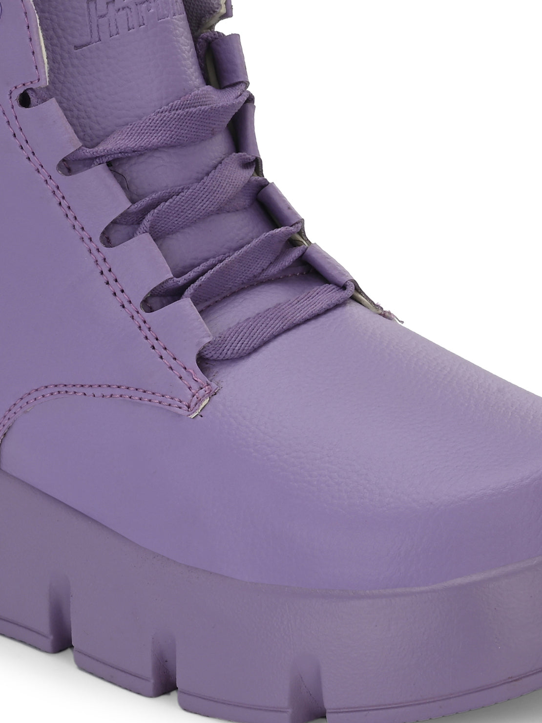 Hirolas® Women Purple Chunky Casual Lace-Up Ankle HighBoots (HRLWF18PPL)