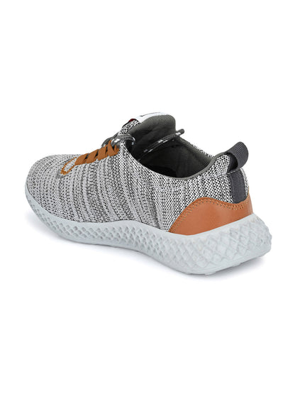 Hirolas® Men's Grey Mesh Running/Walking/Gym Lace Up Sneaker Sport Shoes (HRL2026GRY)
