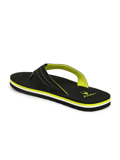 Hirolas® Men's Black Perforated Anti-sweat Flip-Flops (HROFF01BKG)