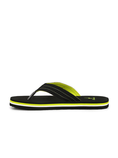 Hirolas® Men's Black Perforated Anti-sweat Flip-Flops (HROFF01BKG)