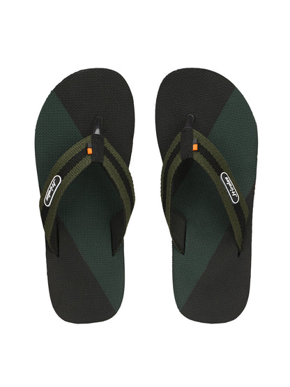 Hirolas® Men's Black Fabrication Flip-Flops (HROFF02BLG)