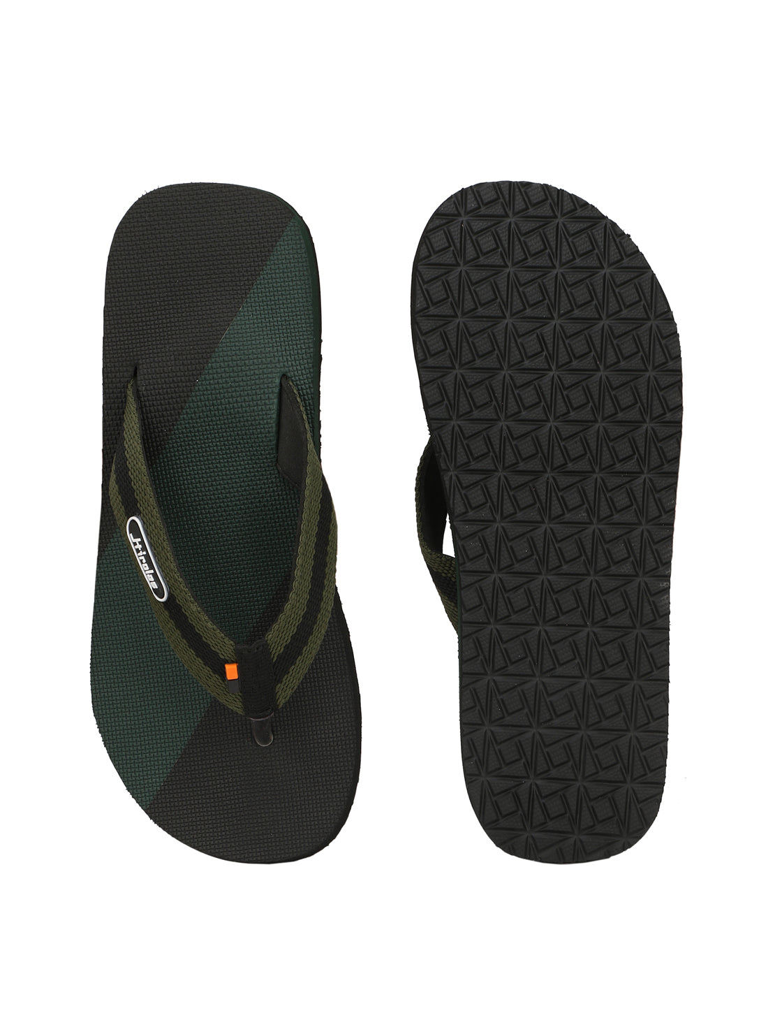 Hirolas® Men's Black Fabrication Flip-Flops (HROFF02BLG)