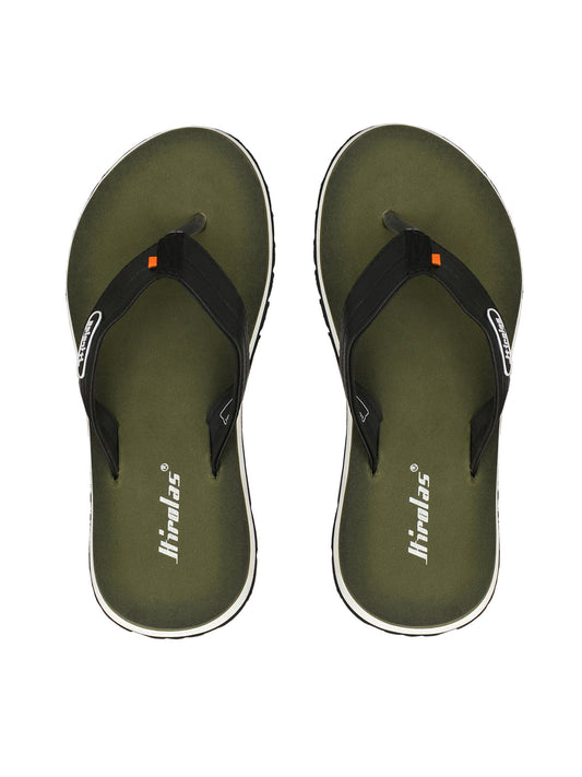 Hirolas® Men's olive Fabrication Flip-Flops (HROFF03OLV)