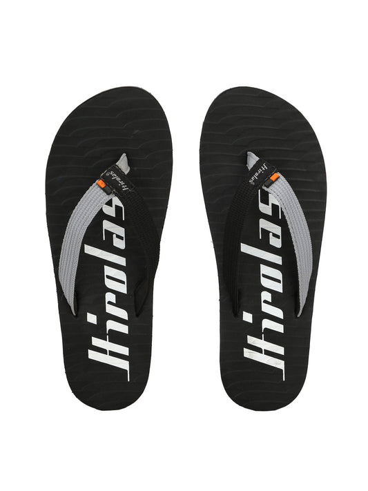 Hirolas® Men's Black Fabrication Flip-Flops (HROFF07BLK)