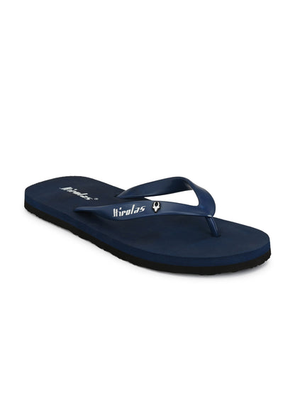 Hirolas® Men's Solid Blue Thong Flip-Flops (HROFF08BLU)