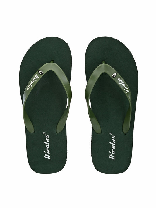 Hirolas® Men's Solid Green EVA Thong Flip-Flops (HROFF08GRN)