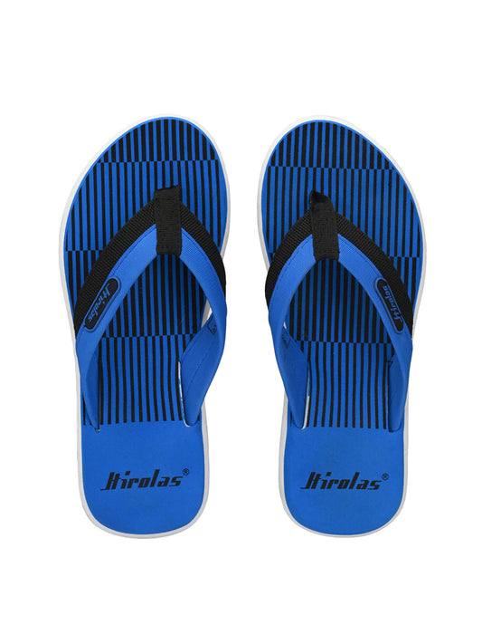 Hirolas® Men's Blue Fabrication Combortable Flip-Flops (HROFF12BLU)