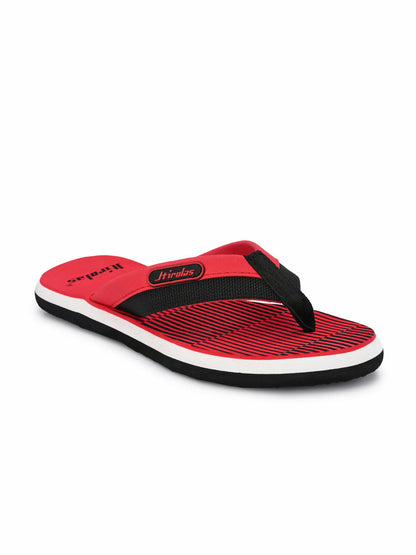 Hirolas® Men's Red Fabrication Combortable Flip-Flops (HROFF12RED)