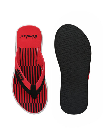 Hirolas® Men's Red Fabrication Combortable Flip-Flops (HROFF12RED)