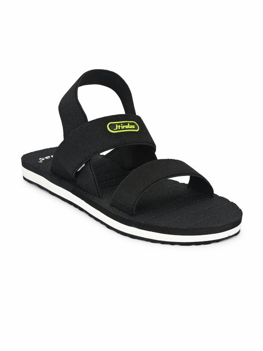 Hirolas® Men's Trendy Ealsticated Black Comfortable Sandal (HROFF14BLK)