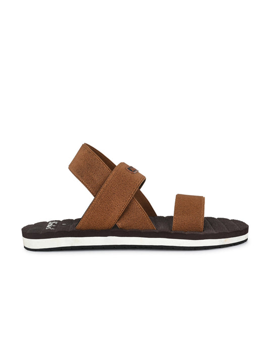 Hirolas Men's Trendy Ealsticated Tan Comfortable Flip-flops (HROFF14TAN)