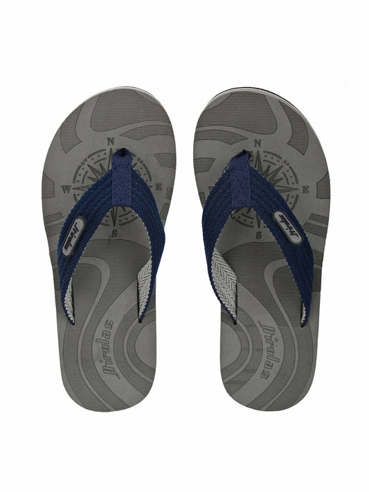 Hirolas® Men's Grey Fabrication Laser Design Flip-Flops (HROFF15GRY)