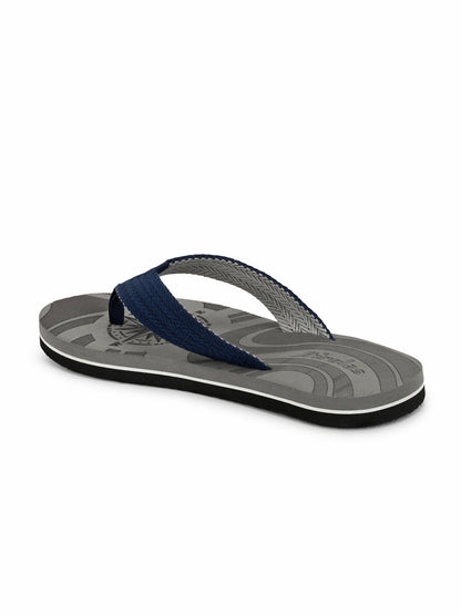Hirolas® Men's Grey Fabrication Laser Design Flip-Flops (HROFF15GRY)