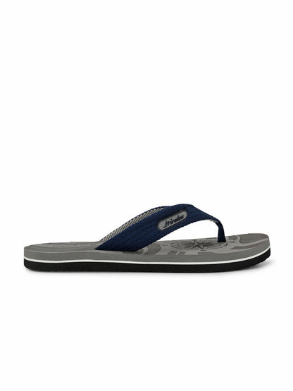 Hirolas® Men's Grey Fabrication Laser Design Flip-Flops (HROFF15GRY)
