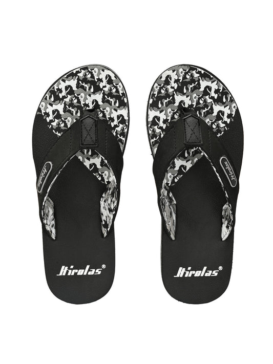 Hirolas® Men's Black Fabrication Flip-Flops (HROFF17BLK)