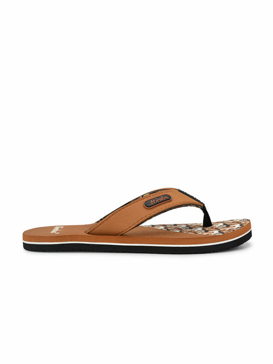 Hirolas Men's Tan Fabrication Flip-Flops (HROFF17TAN)