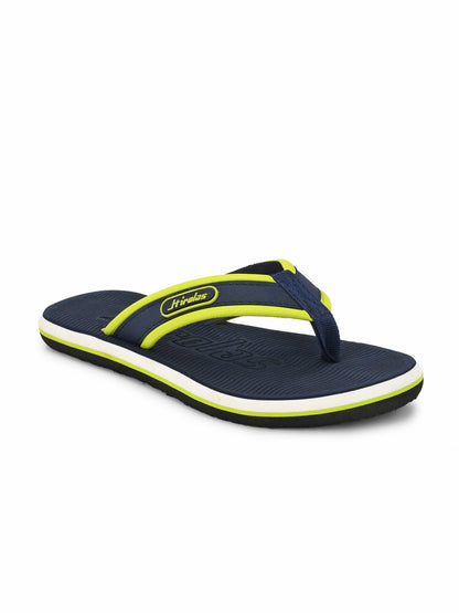 Hirolas® Men's Blue Fabrication Embossed Flip-Flops (HROFF18BLU)