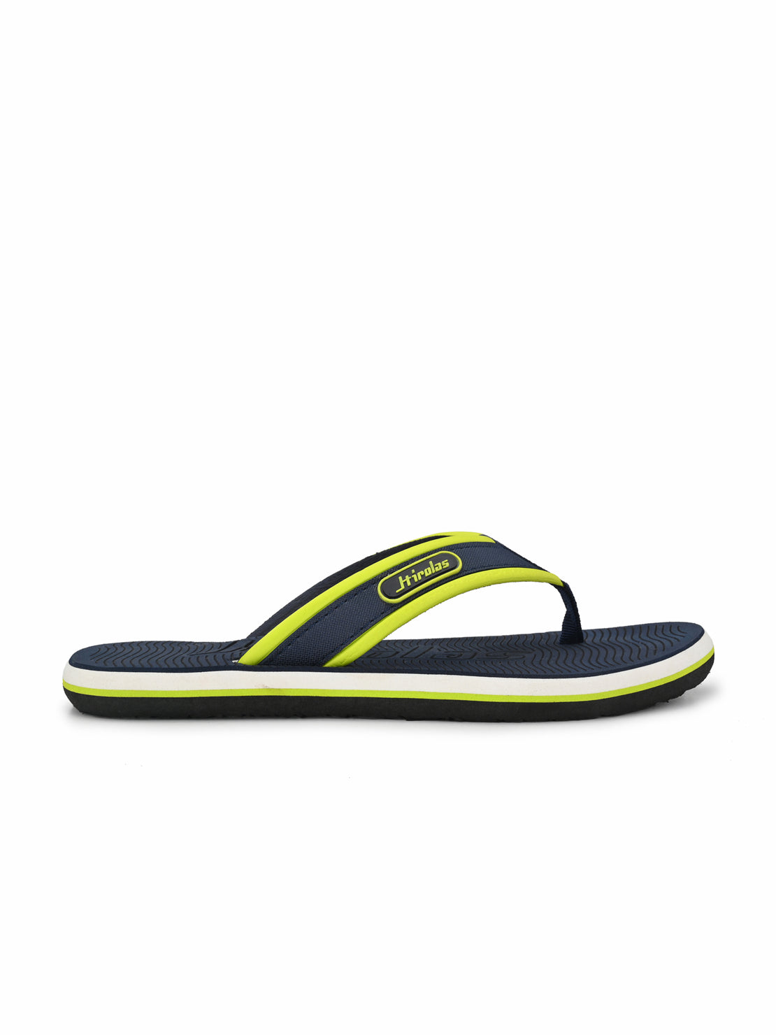 Hirolas® Men's Blue Fabrication Embossed Flip-Flops (HROFF18BLU)